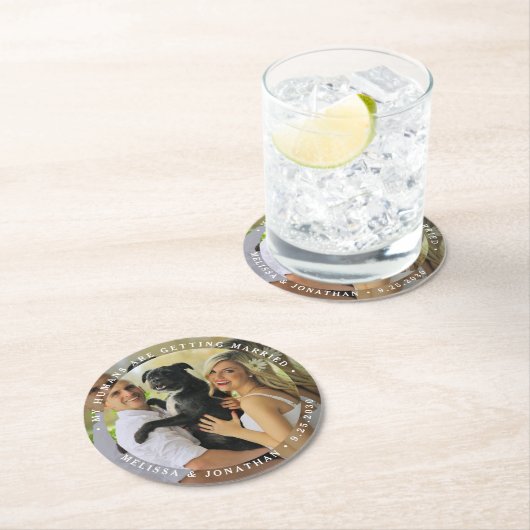 私の人間は結婚しているカスタム犬の写真 ラウンドペーパーコースター (インサイチュ)