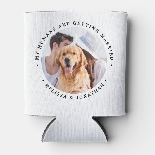 私の人間は結婚しているカスタム犬の写真 缶クーラー (正面)