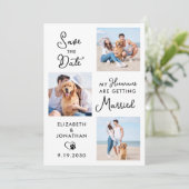 私の人間は結婚しているカスタム3写真犬 セーブザデート (スタンド正面)