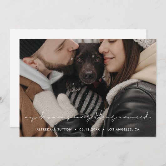 私の人間は結婚しているペットの写真 案内状 (正面/裏面)