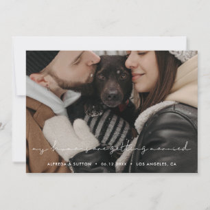 私の人間は結婚しているペットの写真 案内状