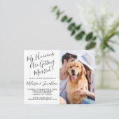 私の人間は結婚しているペット婚約パーティ インビテーションポストカード (スタンド正面)