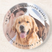 私の人間は結婚している婚約犬の写真 コースター (正面)