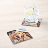 私の人間は結婚している婚約犬の写真 スクエアペーパーコースター (インサイチュ)