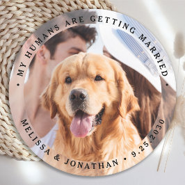 私の人間は結婚している婚約犬の写真 ラウンドペーパーコースター