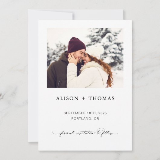 私の人間は結婚している犬の写真結婚の セーブザデート (裏面)