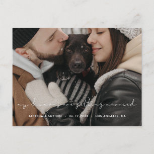 私の人間は結婚している犬の写真 案内ポストカード