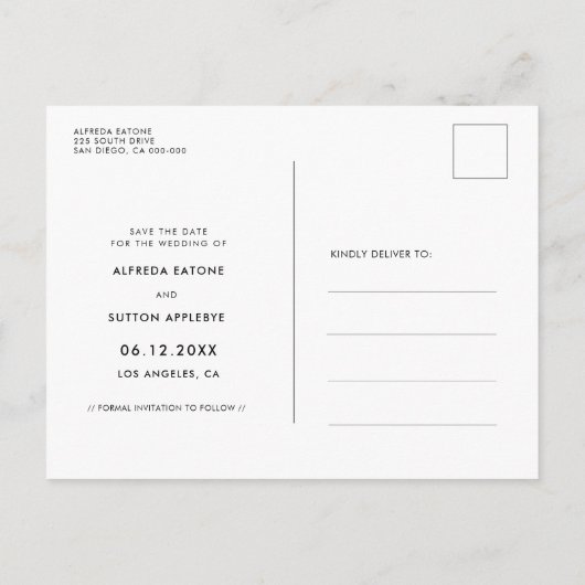 私の人間は結婚している犬の写真 案内ポストカード (裏面)