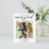私の人間は結婚している – シンプル犬結婚の 案内ポストカード (スタンド正面)