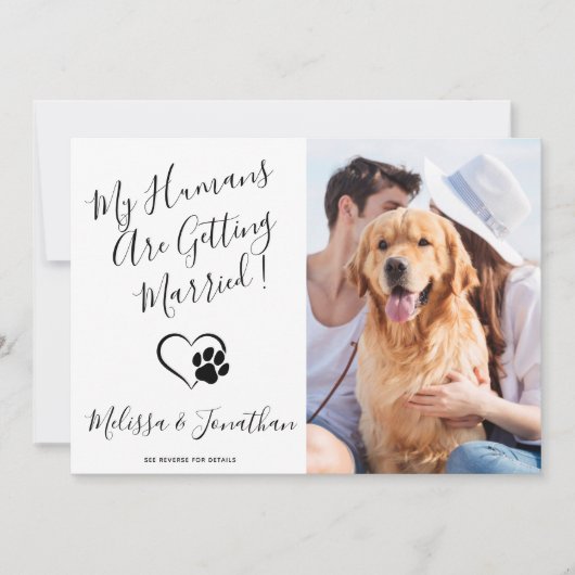 私の人間は結婚しているQRコード犬結婚の 招待状 (正面)