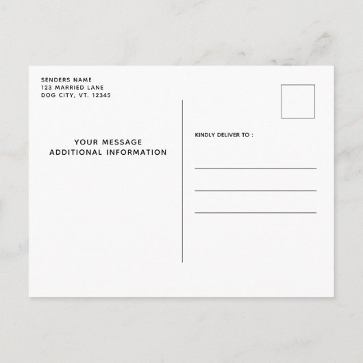 私の人間は結婚しモダンてい結婚る 案内ポストカード (裏面)