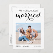 私の人間得の結婚した犬結婚の駆け落ち 案内ポストカード (正面/裏面)