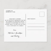 私の人間得の結婚した犬結婚の駆け落ち 案内ポストカード (裏面)