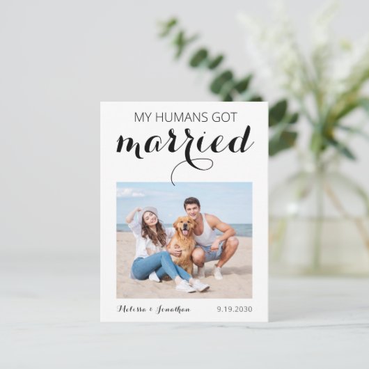 私の人間得の結婚した犬結婚の駆け落ち 案内ポストカード (スタンド正面)