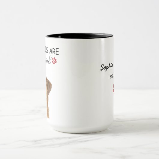 私の人間達が結婚するおもしろい犬婚約 マグカップ (中央)