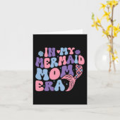 私の人魚ママ時代の少女人魚マーマママザー カード (黄色い花)