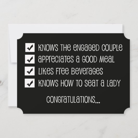 私の介添人になってくれますか?あなたの為の質問 招待状 (正面)