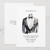 私の介添人になってくれますか？タキシードのプロポーズカード 招待状 (正面/裏面)