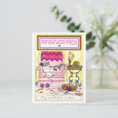 私の仕事はがきが完成し感動的た ポストカード (スタンド正面)