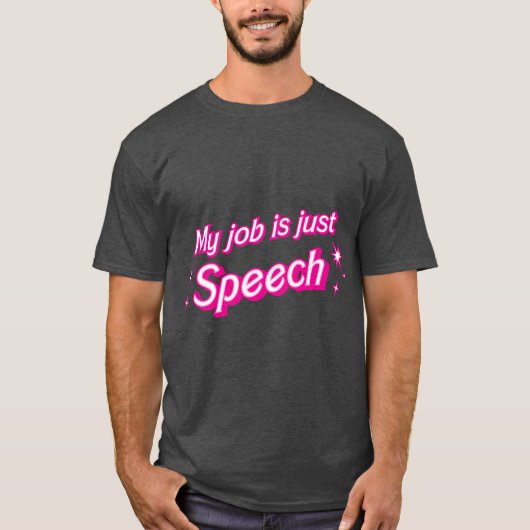 私の仕事はただスピーチ友達少年家族 Tシャツ (正面)