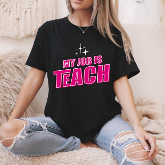 私の仕事はピ教えックおもしろいレトロ女性先生 Tシャツ