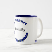 私の仕事場のマグのサポート多様性 ツートーンマグカップ (正面右)