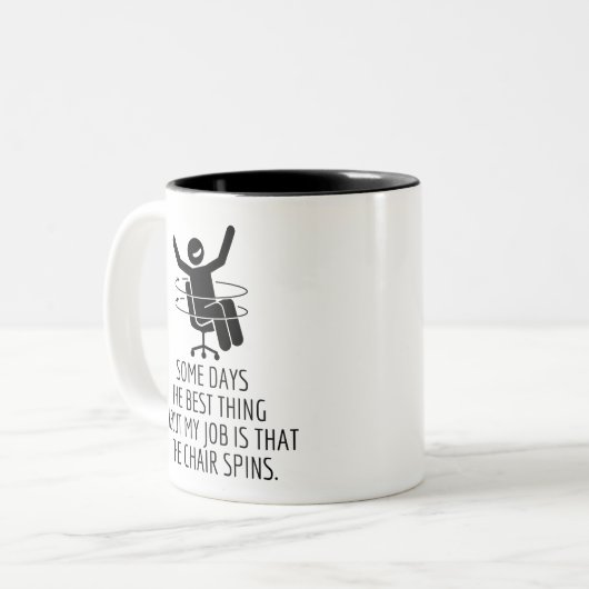 私の仕最高の事は、椅子がGifを回転させることだ ツートーンマグカップ (正面左)