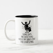 私の仕最高の事は、椅子がGifを回転させることだ ツートーンマグカップ (左)