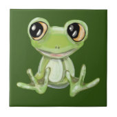 私の他のグリーンカエル友人セラミックタイル タイル (正面)