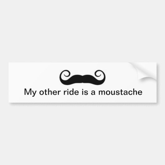 私の他の乗車は口ひげです バンパーステッカー (正面)