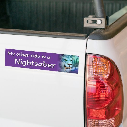 私の他の乗車はNightsaberです バンパーステッカー (トラック上)