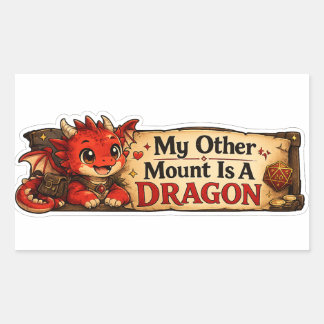私の他の乗騎はドラゴンです 可愛いベビードラゴン 長方形シール