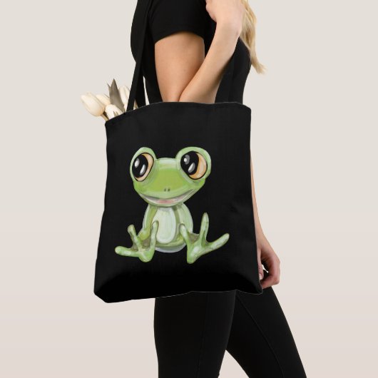 私の他の緑のカエルの友人ショルダートートバッグ トートバッグ (クローズアップ)
