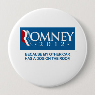私の他の車が屋根の犬を備えているのでROMNEY 缶バッジ