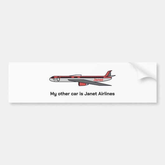私の他の車はジャネット航空です バンパーステッカー (正面)