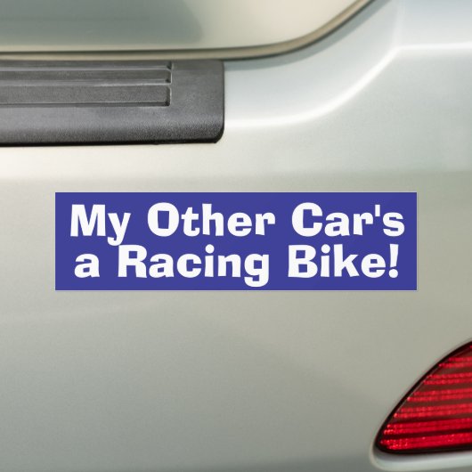 私の他の車はレーシングバイク バンパーステッカー (車上)