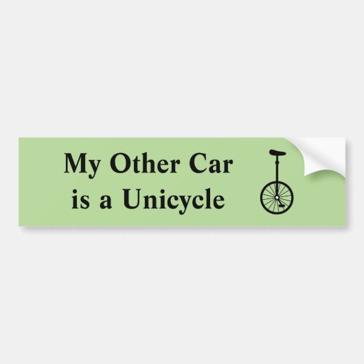 私の他の車は一輪車です バンパーステッカー (正面)