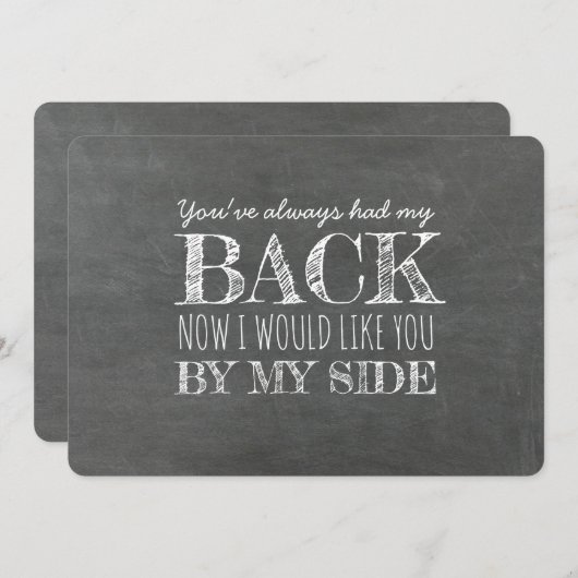 私の付添人の申おもしろいし出によって 招待状 (正面/裏面)