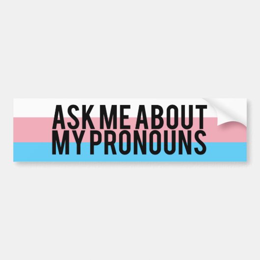 私の代名詞のバンパーステッカーについて私に尋ねて下さい バンパーステッカー (正面)