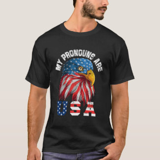 私の代名詞はおもしろい7月アメリカのUsa Eagl 4th Tシャツ