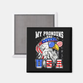 私の代名詞はアメリカおもしろいのユウの4番目 マグネット (正面/裏面)