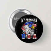 私の代名詞はアメリカおもしろいのユウの4番目 缶バッジ (正面&裏面)