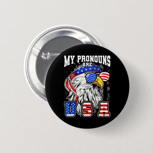 私の代名詞はアメリカおもしろいのユウの4番目 缶バッジ (正面&裏面)