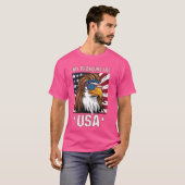 私の代名詞はアメリカおもしろいの7月4日のイーグル Tシャツ (正面フル)