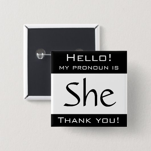 私の代名詞は彼女です 缶バッジ (正面&裏面)
