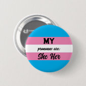 私の代名詞は彼女の彼女の性別のアイデンティティ 缶バッジ (正面&裏面)