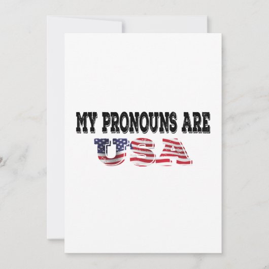 私の代名詞は米国です 招待状 (正面)