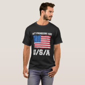 私の代名詞は7月おもしろいの4番目のアメリカ人Say Tシャツ (正面フル)