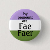 私の代名詞は:妖精フェアー – genderqueerフラグ 缶バッジ (正面)