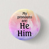 私の代名詞は：彼が 缶バッジ (正面)